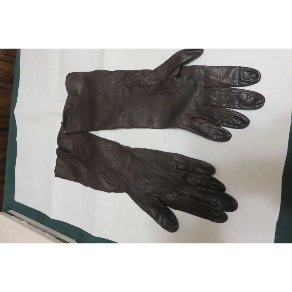 Lazarus Long Leather Women’s Brown Gloves Size 7 1/2